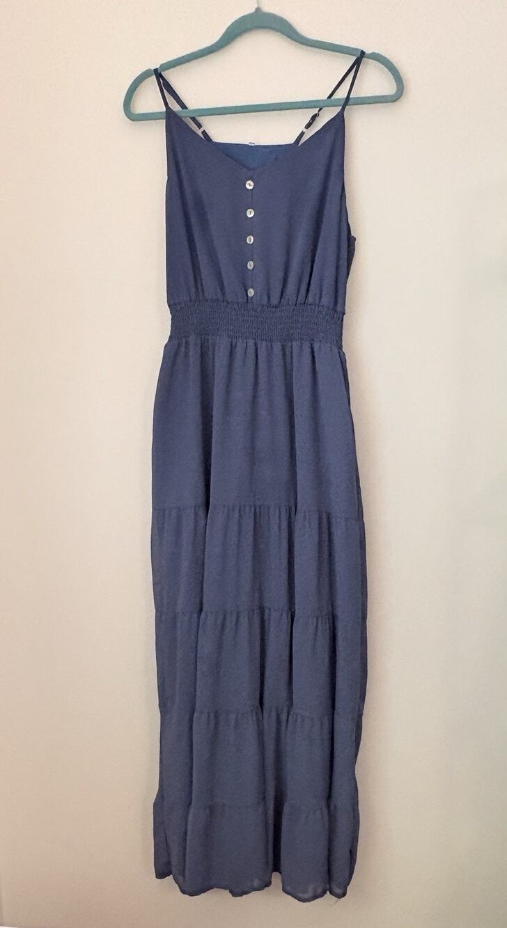 Blue Long Sundress Sleeveless Unbranded Women’s Size M Adjustable Straps